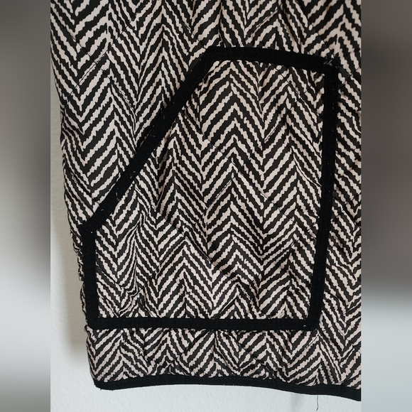 Vintage Fresh Vest Women's Black Beige Chevron Full Zip Pockets Sz 1X - Picture 4 of 11